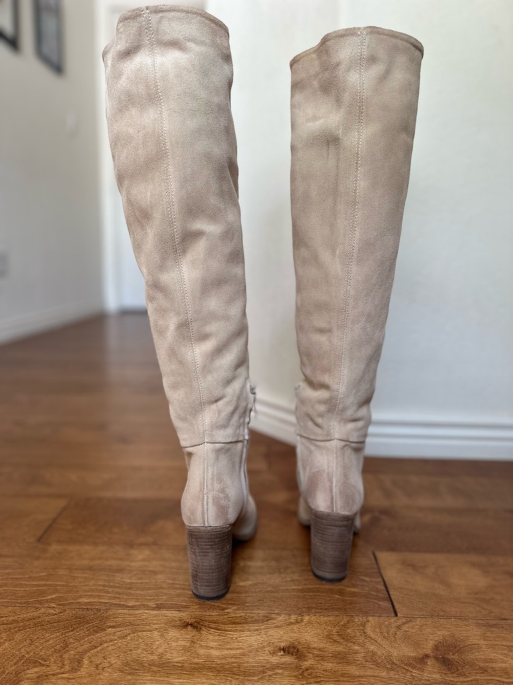 Free People Dakota Tall Suede Over-the-Knee Boots - Light Taupe - Picture 4 of 10